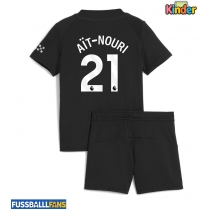 Manchester City Rayan Ait-Nouri #21 Auswärts Trikotsatz Kinder 2025-26 Kurzarm (+ Kurze Hosen)